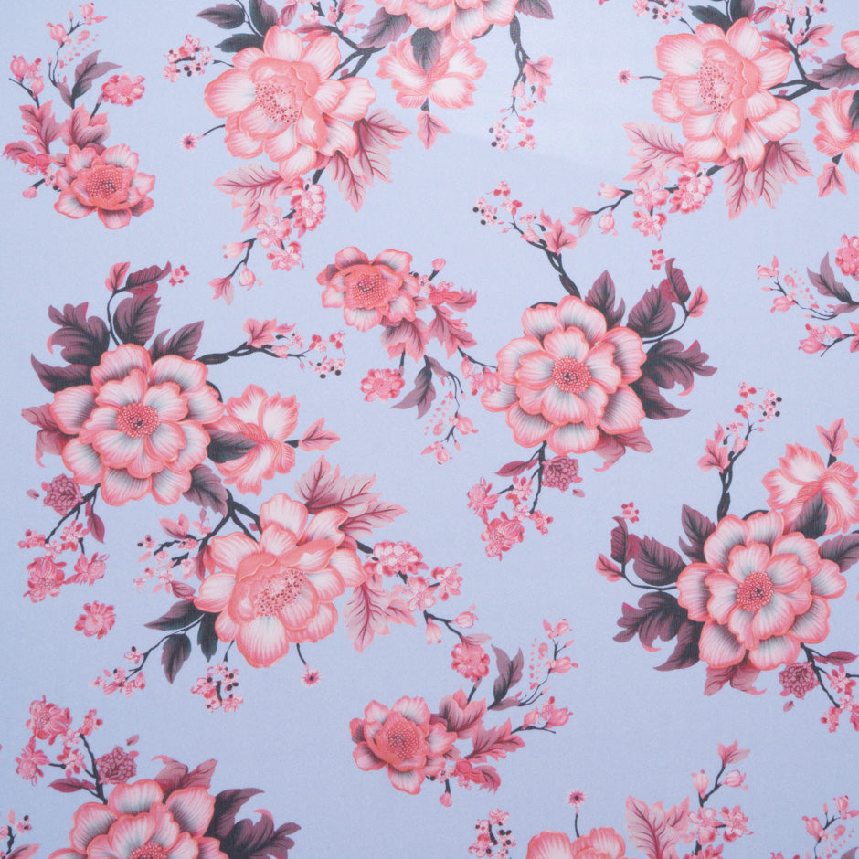 Soft Red Floral Printed Pure Silk Georgette