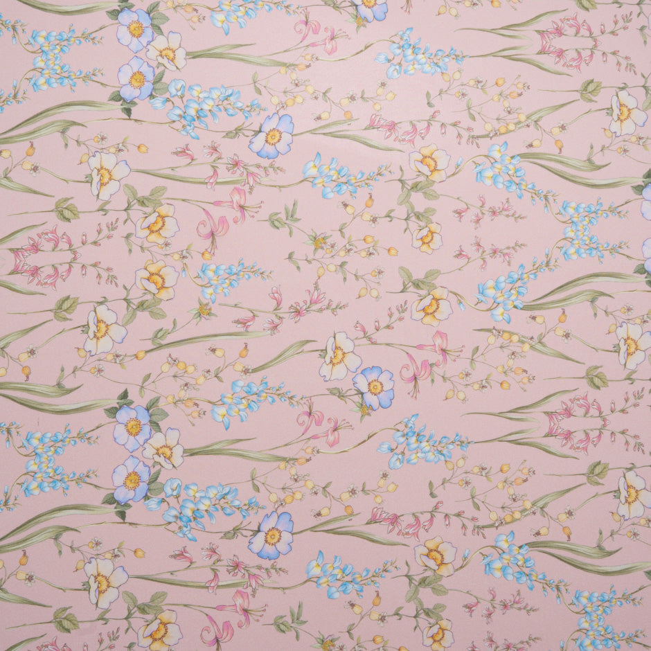 Wild Floral Printed Pink Pure Silk Georgette